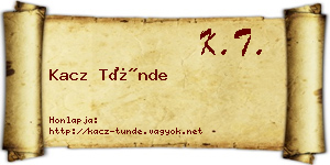 Kacz Tünde névjegykártya