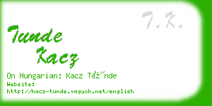 tunde kacz business card